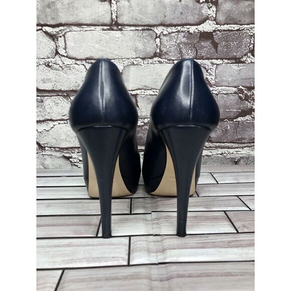 Miu Miu Blue Leather Peep Toe Platform Stiletto Heels Women’s Sz 37EU/6.5M US - Picture 5 of 16
